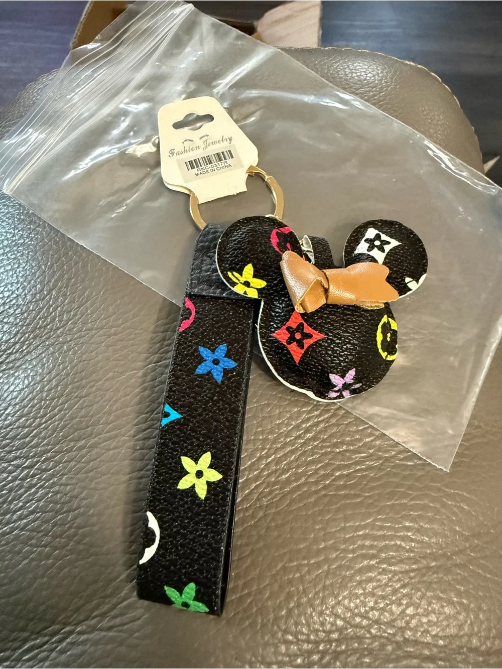 Black Multicolor Minnie Mouse Keychain/Bag charm